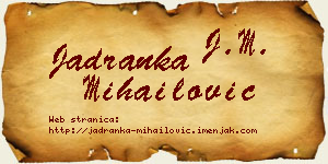 Jadranka Mihailović vizit kartica